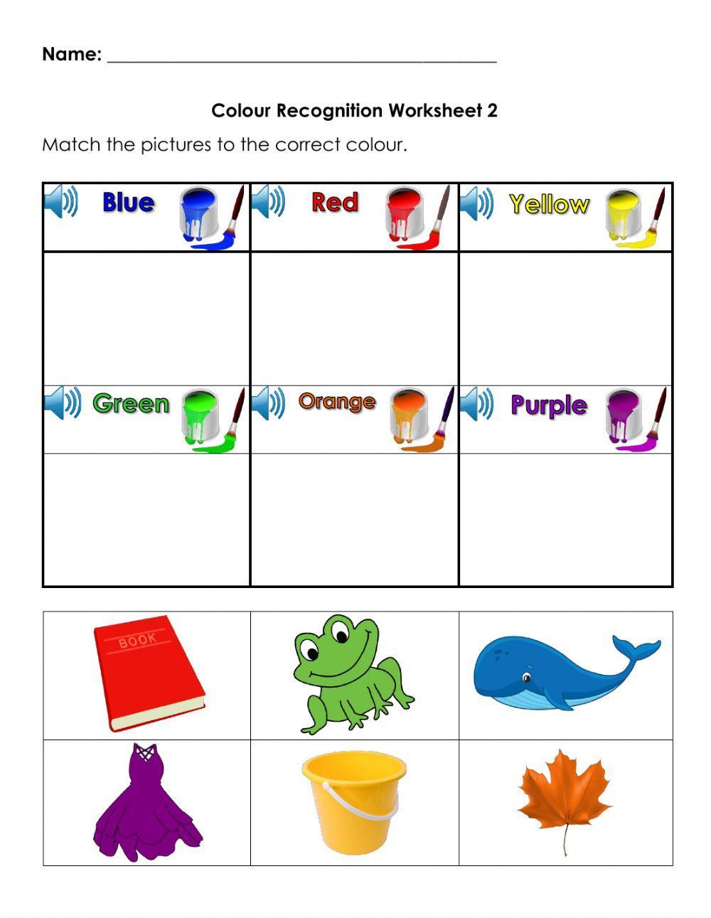 Colour Recognition Worksheet 2