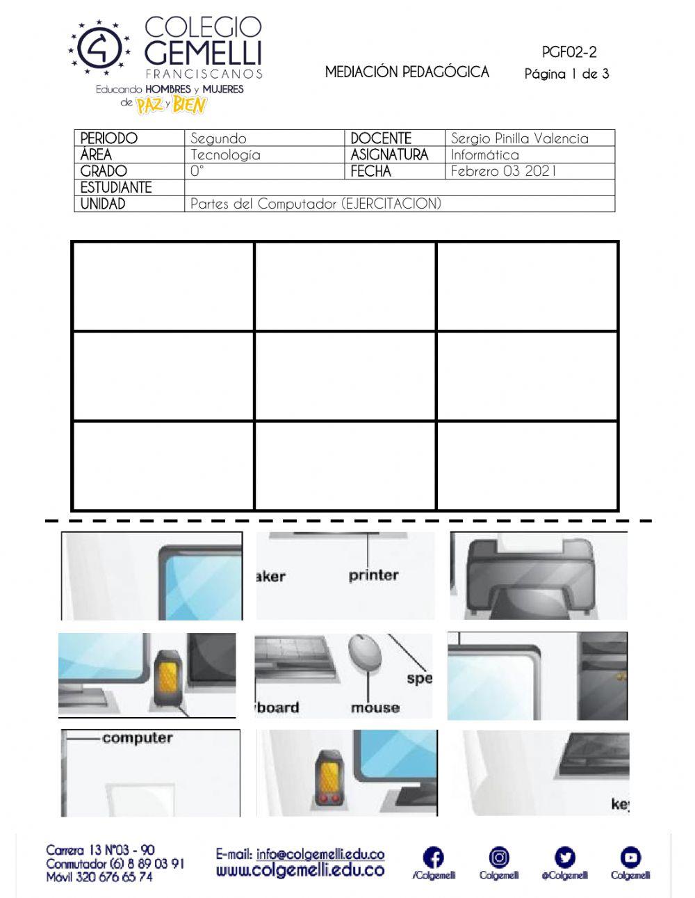 Partes del Computador