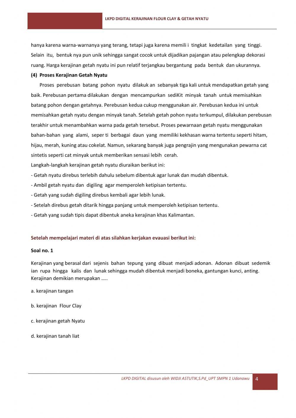 Lkpd kerajinan flour clay & getah nyatu