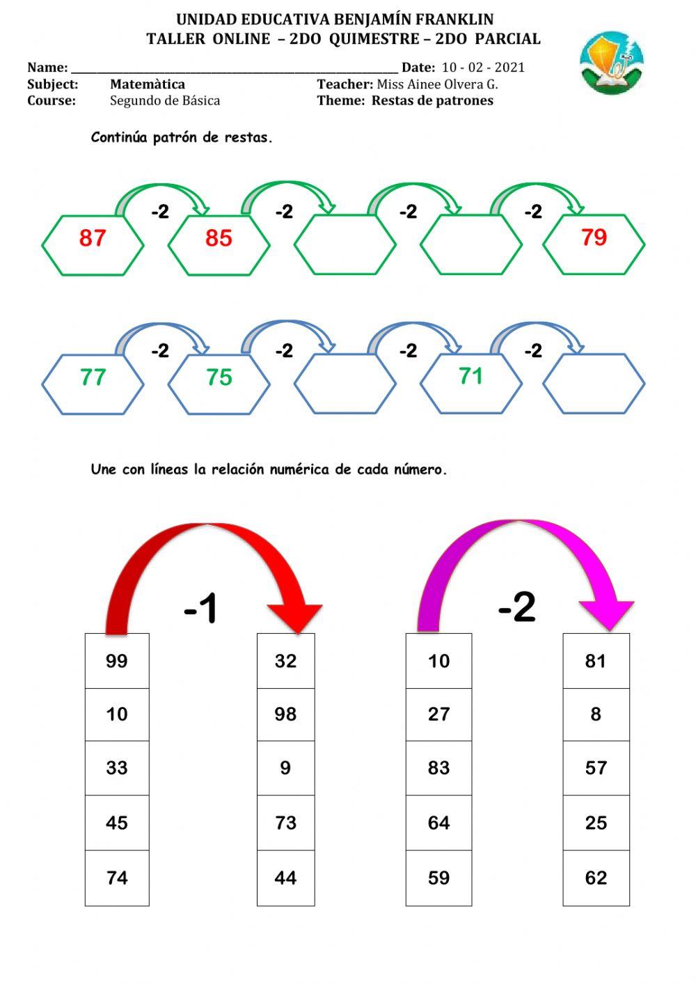 Taller resta de patrones