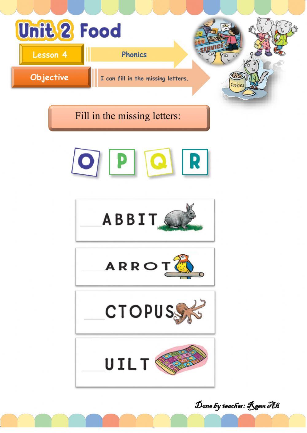 We Can2 L4 :Fill in the missing letters We Can2 L4 :Fill in the missing letters