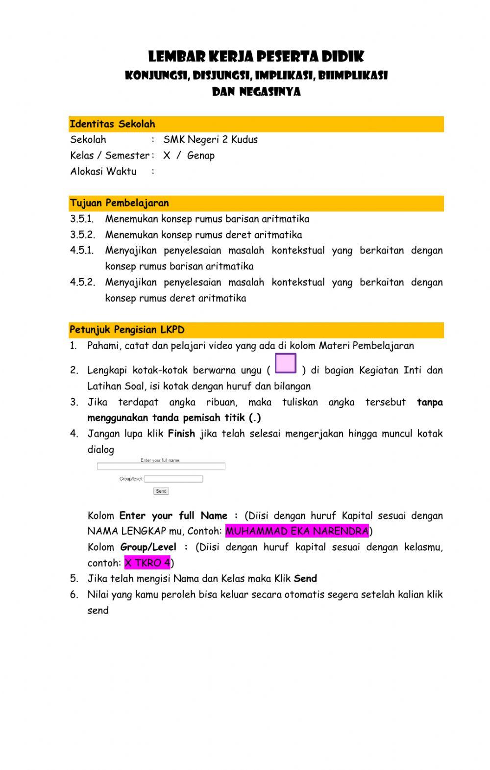 LKPD BaDer Aritmatika