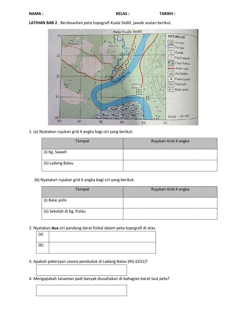 Latihan bab 2 peta topografi
