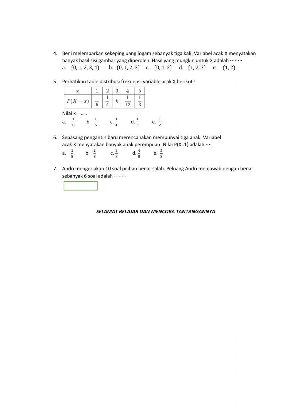 Distribusi Peluang Binomial