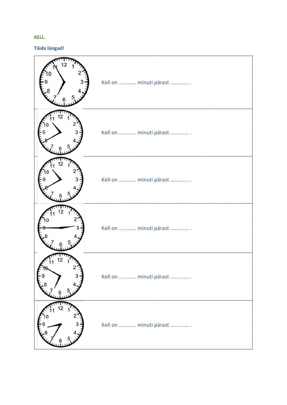 Kell 2. klassile, väljend pärast