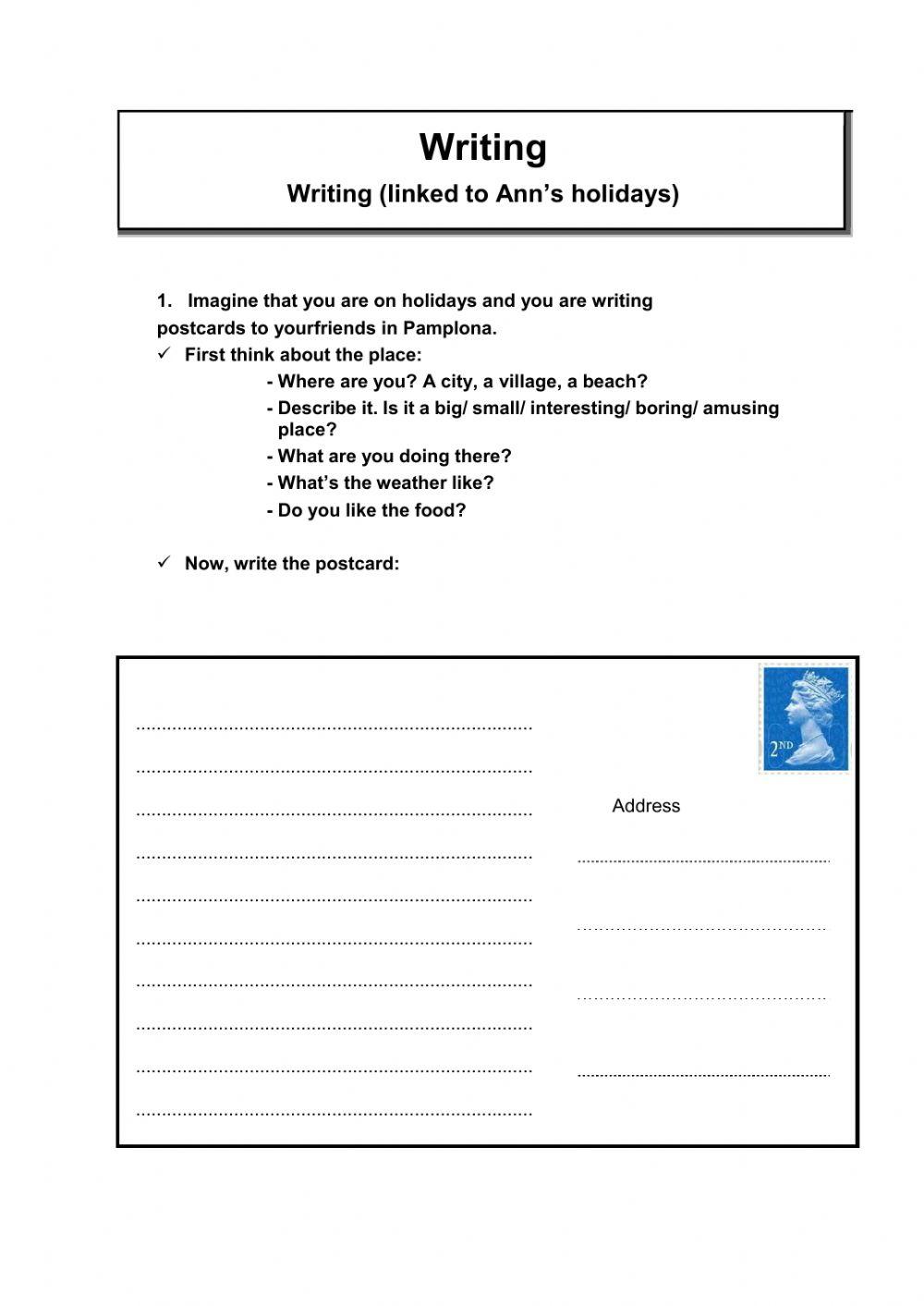 Writing the postcard