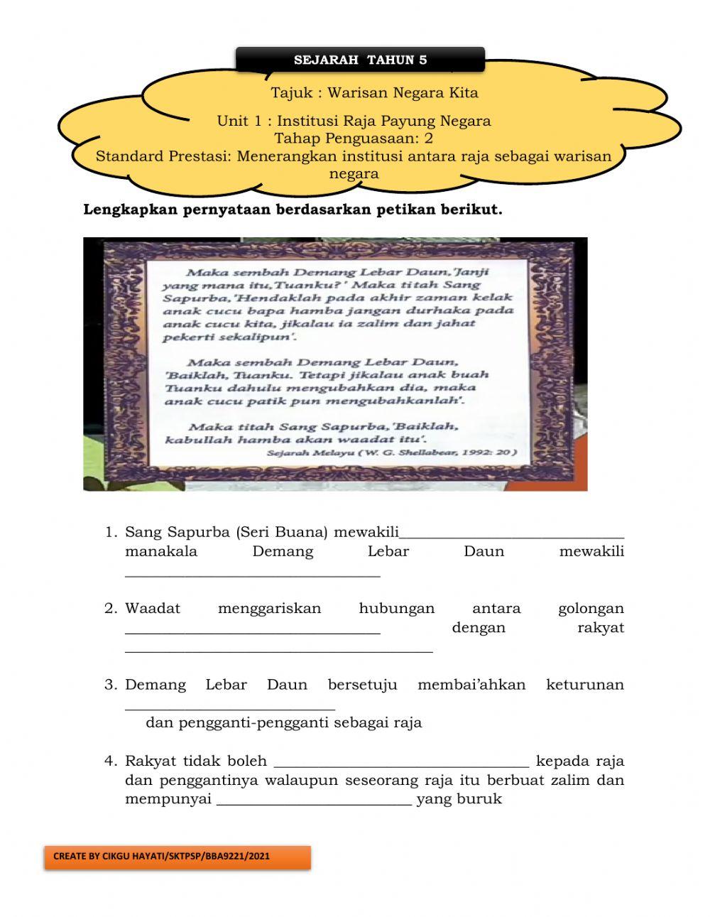 Unit 1 institusi raja payung negara