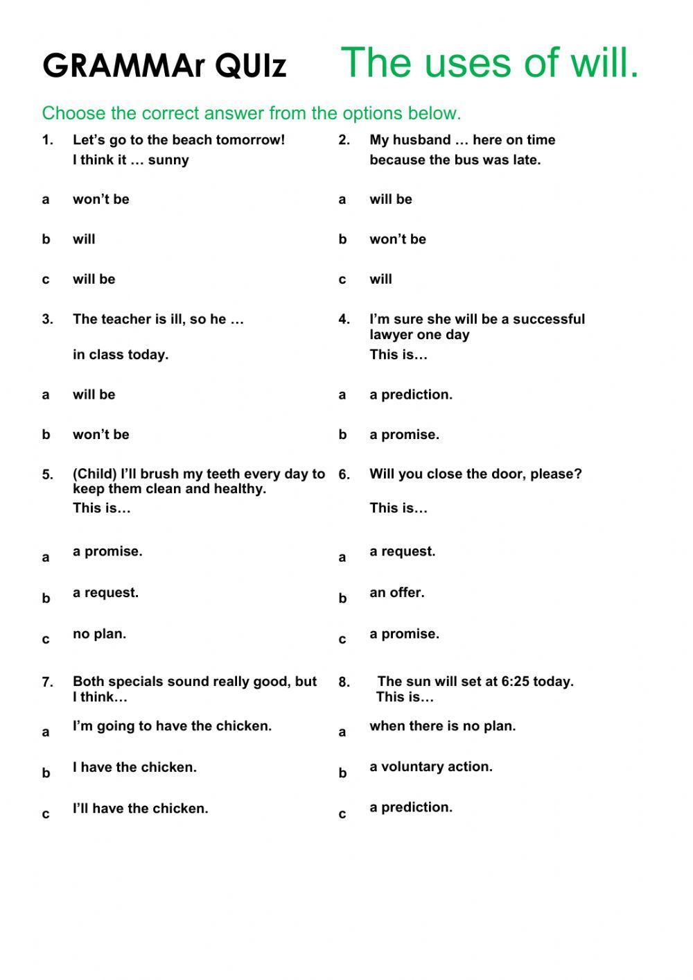 Use Of Will Be Grammar