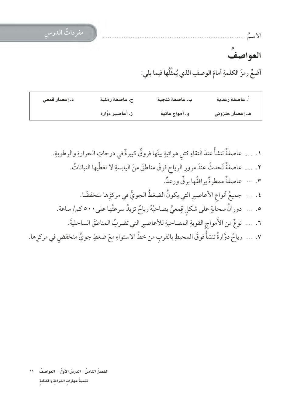 مفردات العواصف