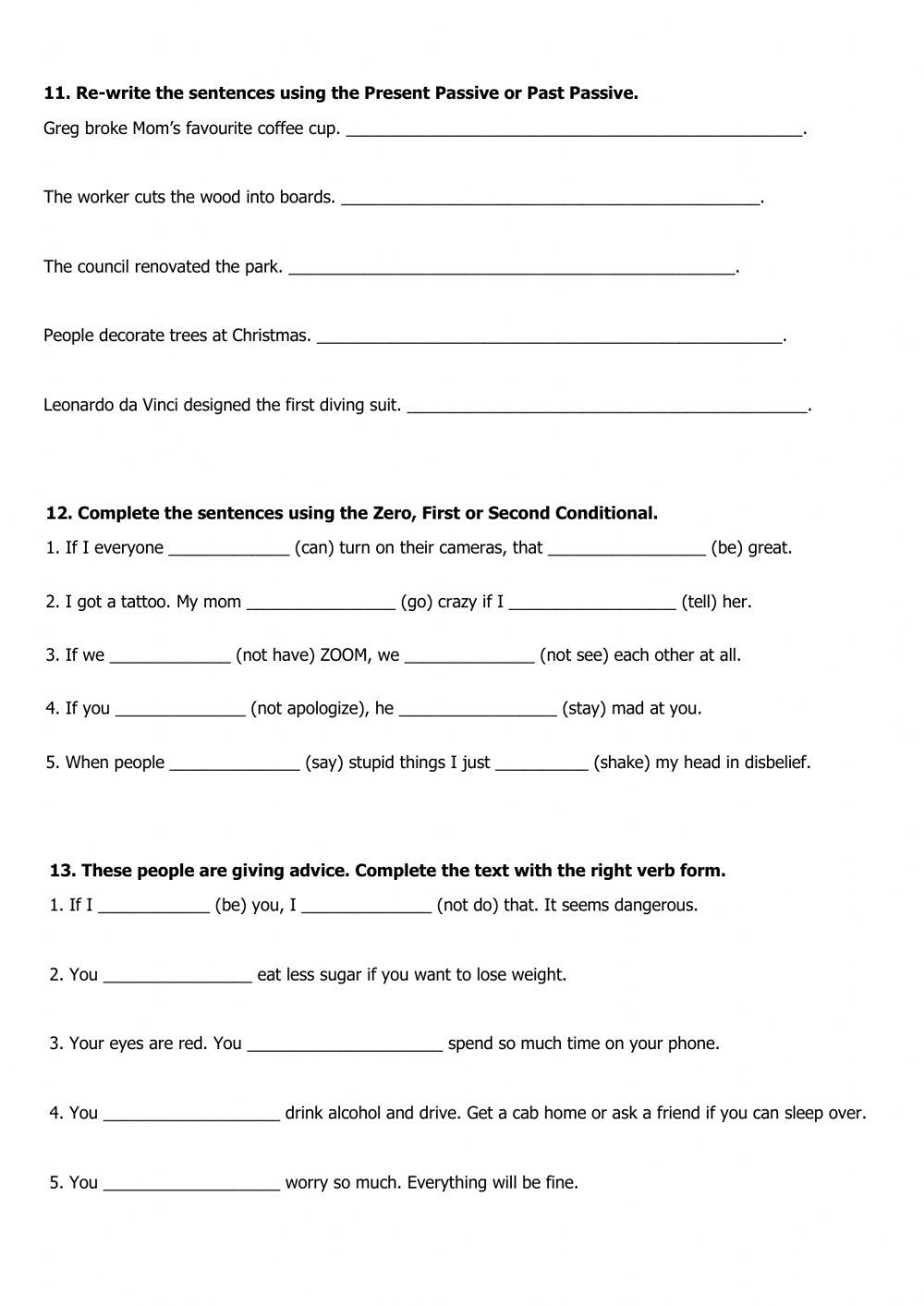 Preverjanje znanja Revision - Grammar