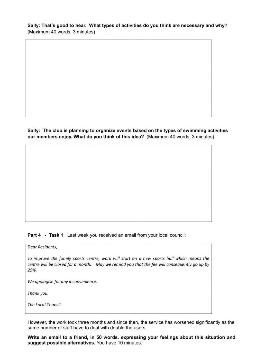 Aptis writing 1 Aptis writing 1