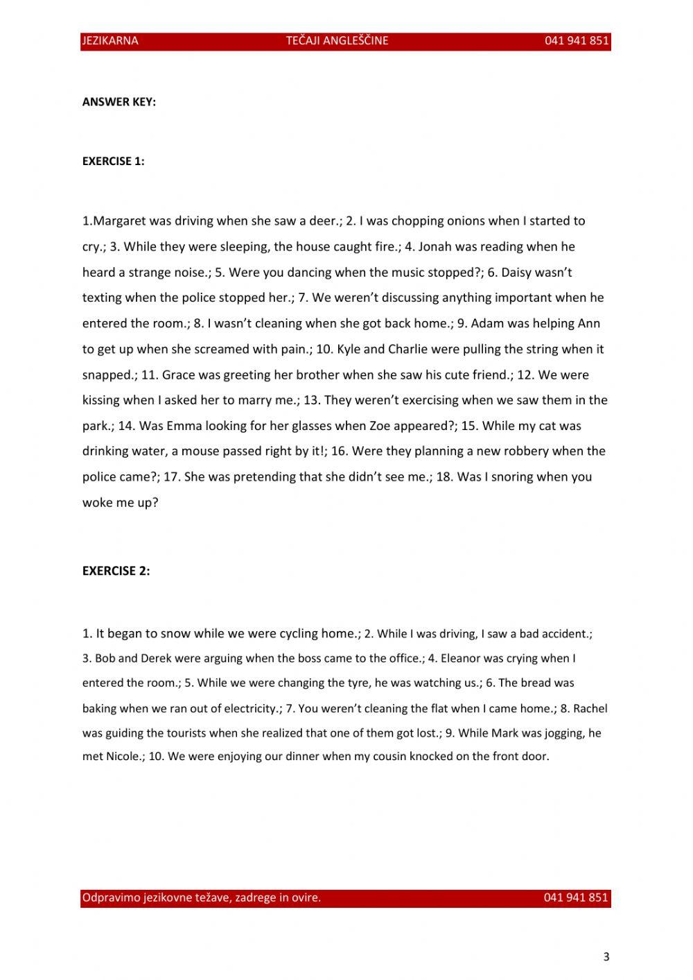 Past simple and past continuous