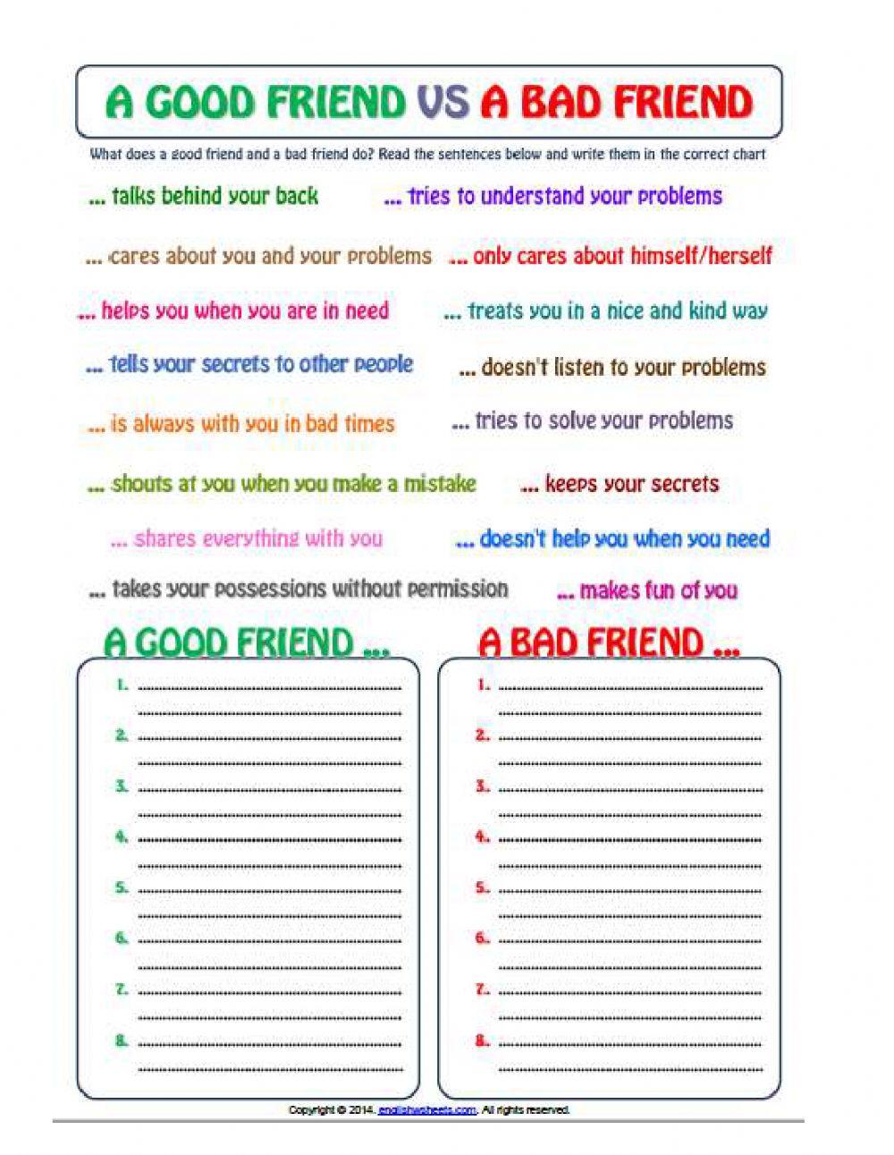 Good Friend vs Bad Friend