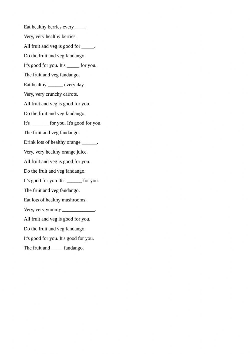 Young treetops 2 unit 4 song