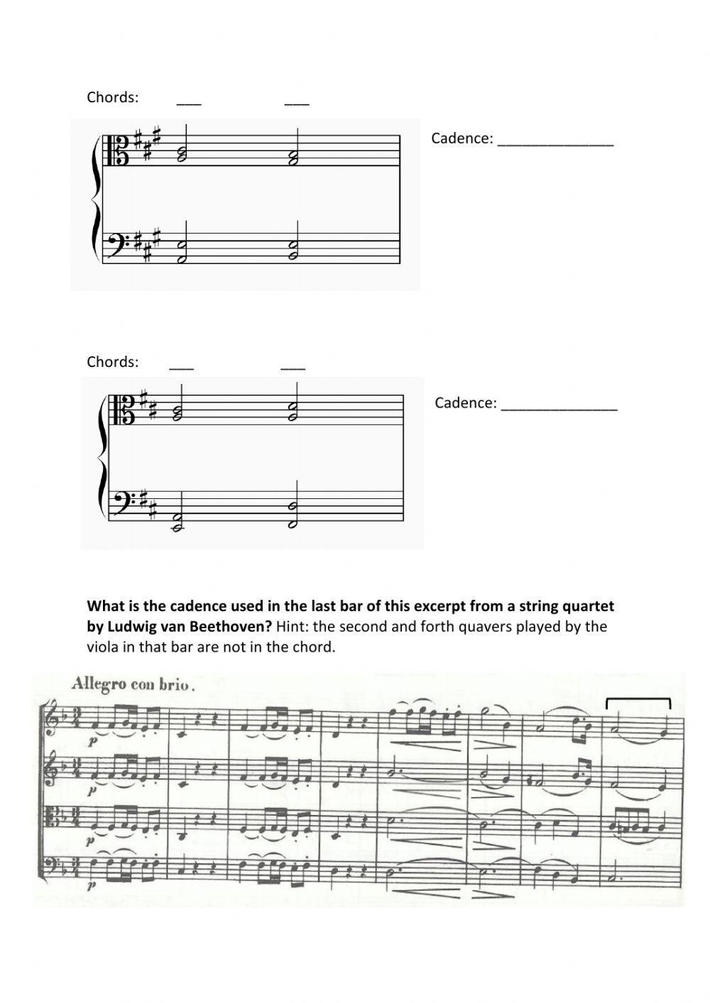 Chords and Cadences