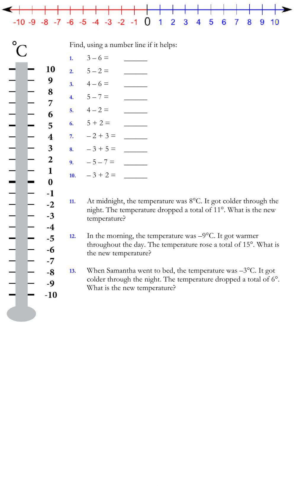 Directed Numbers Addition