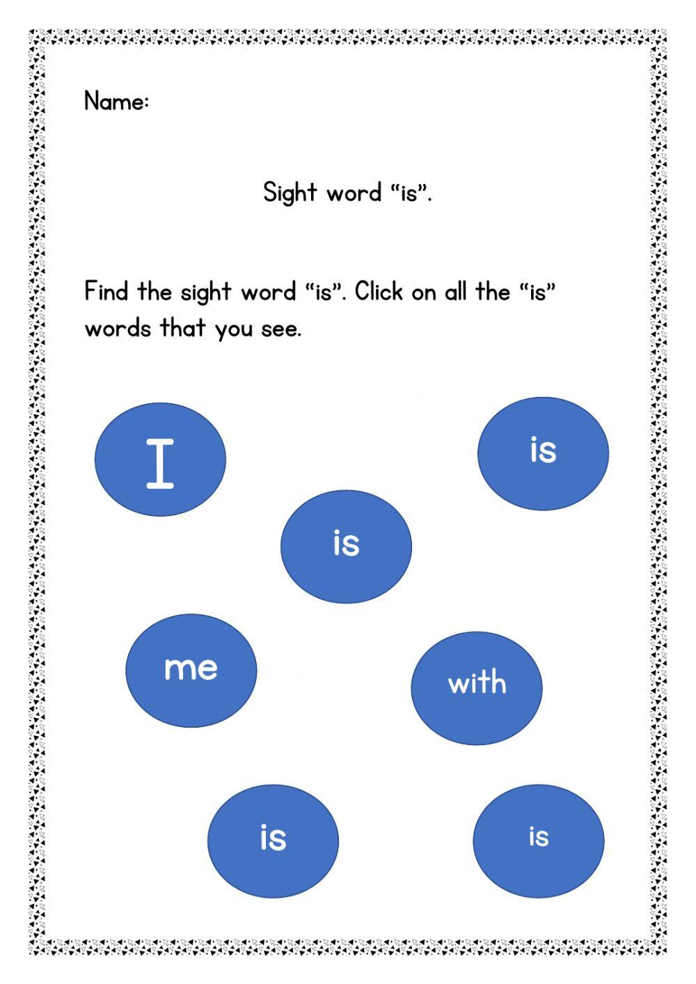 Sight Word Is