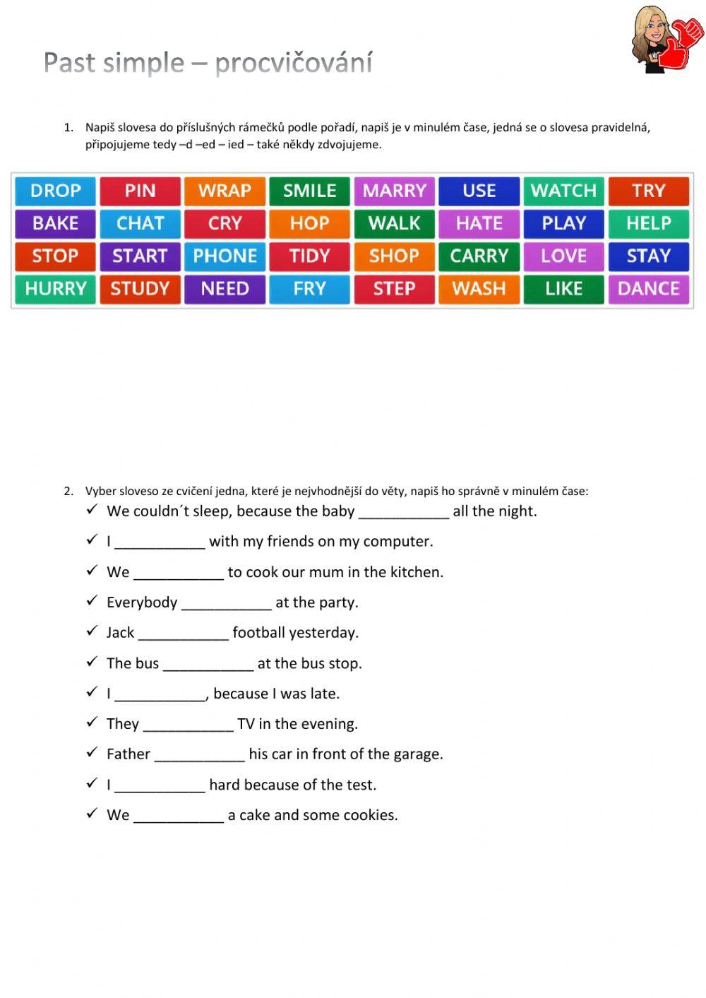 Past simple regular verbs