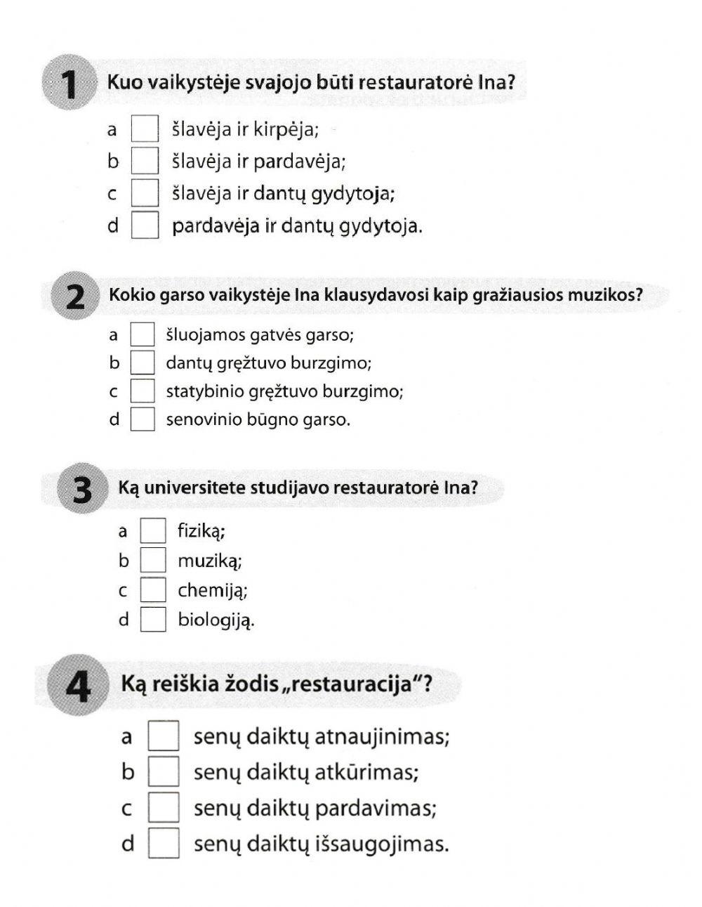 Teksto suvokimo testas Nr.5