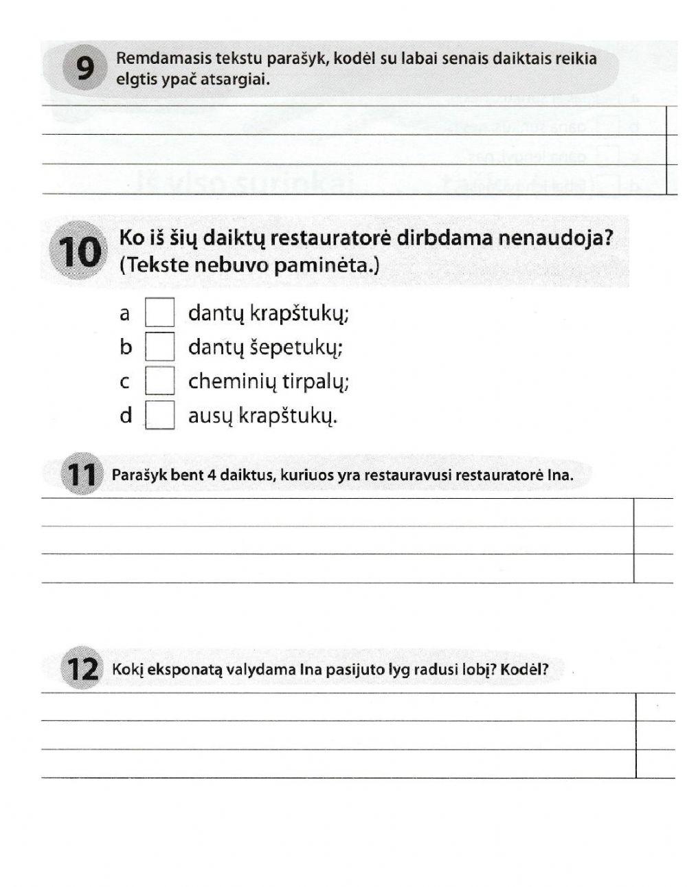 Teksto suvokimo testas Nr.5