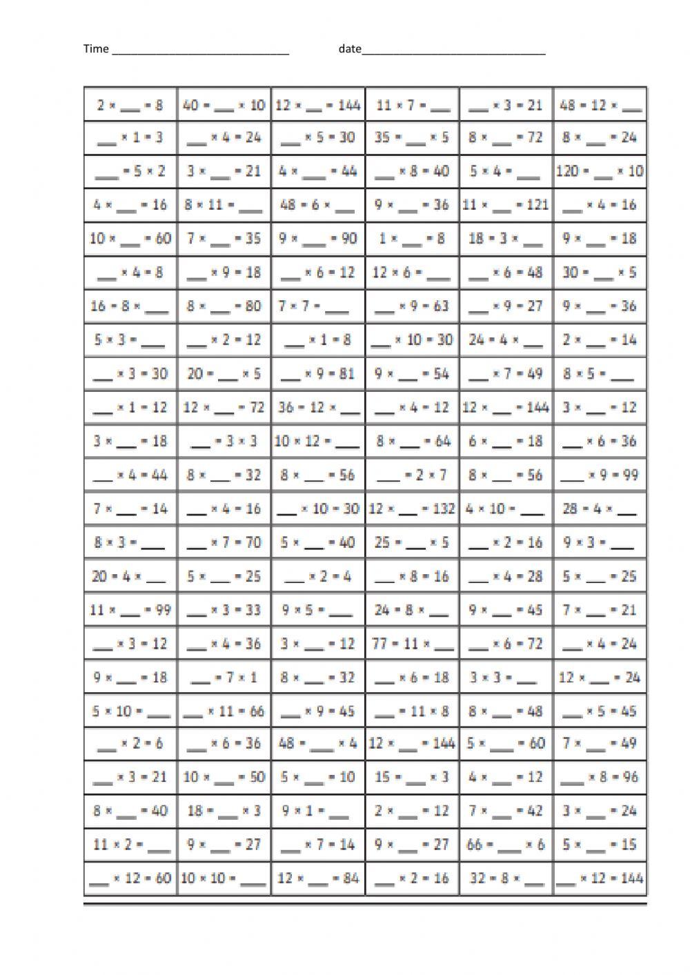 Times tables