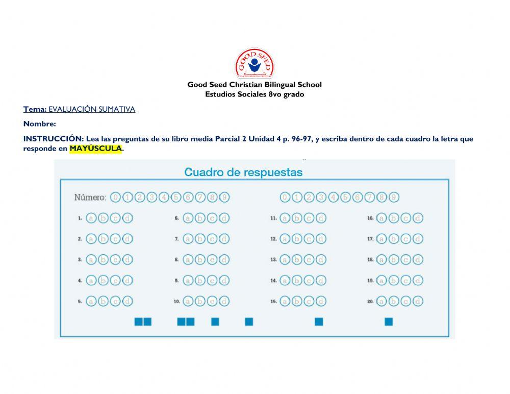 Evaluación sumativa págs. 96-97