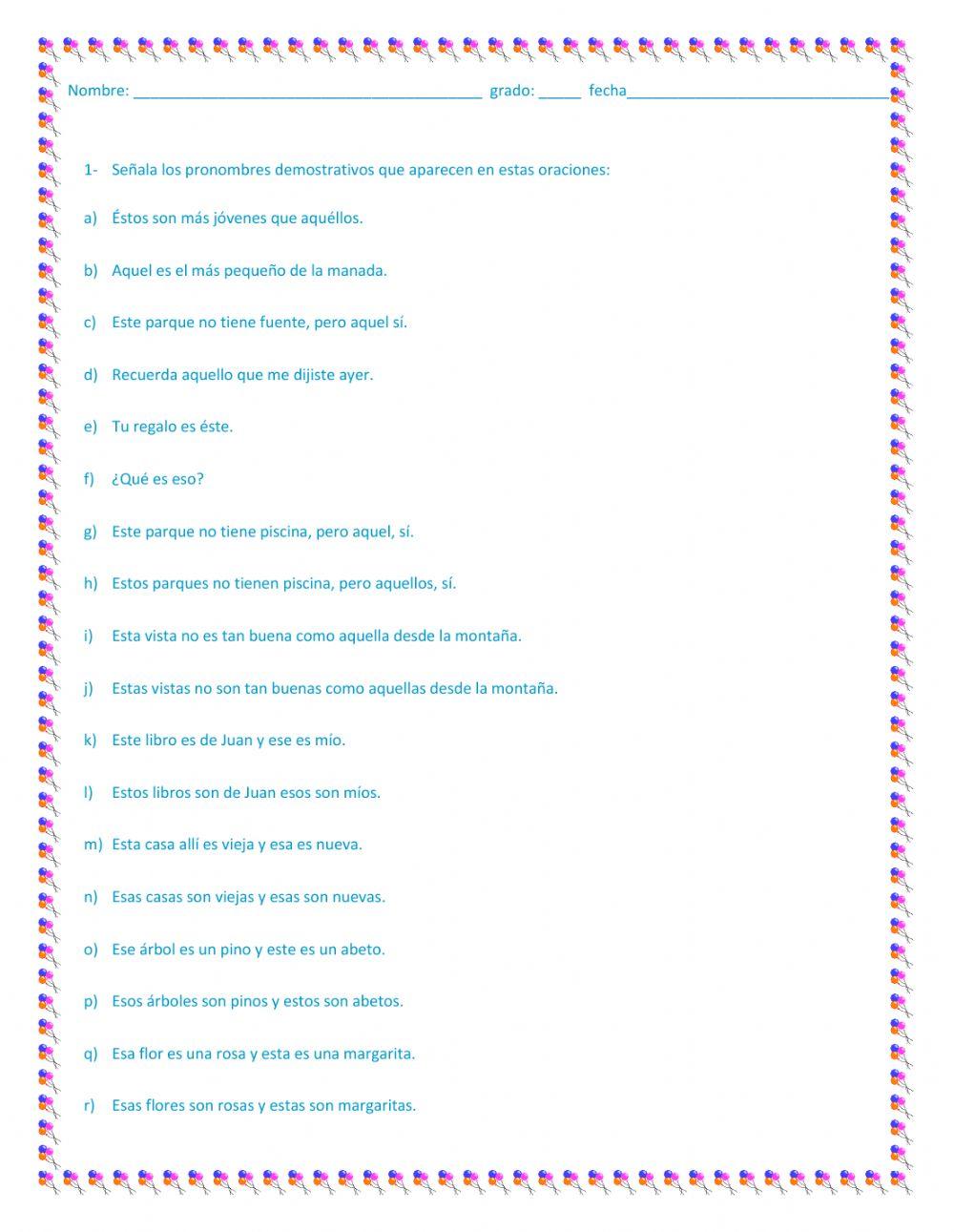 Pronombres demostrativos