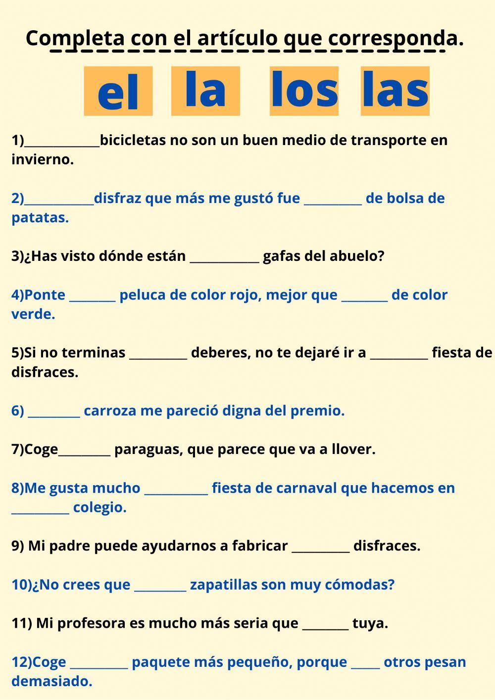 Artículos determinados