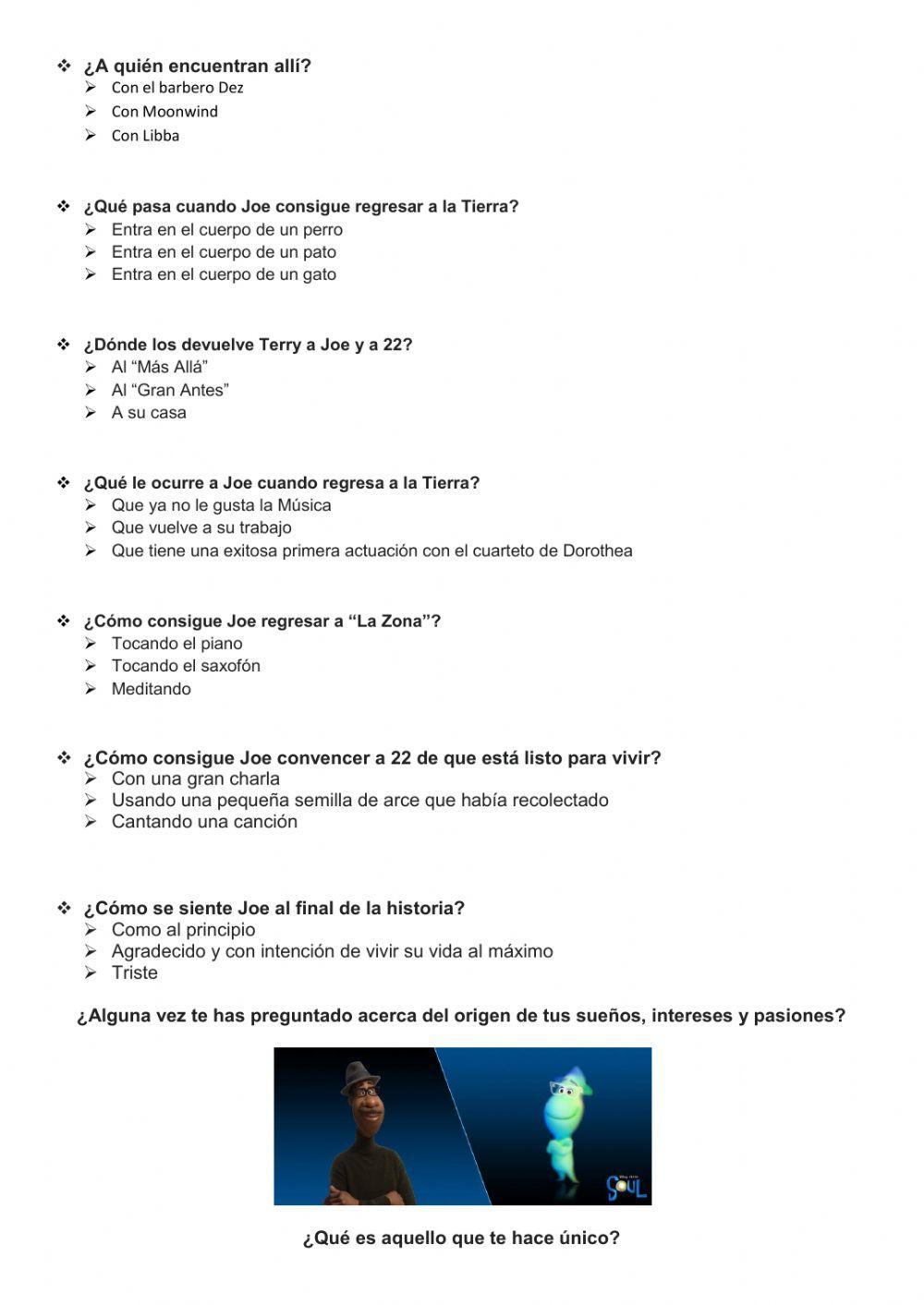 Personajes y Argumento de Soul