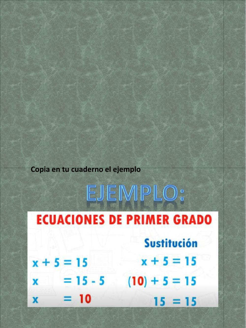 Ecuaciones de primer grado