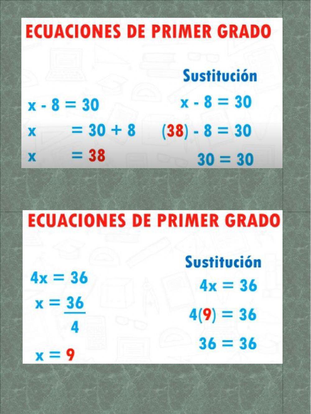 Ecuaciones de primer grado