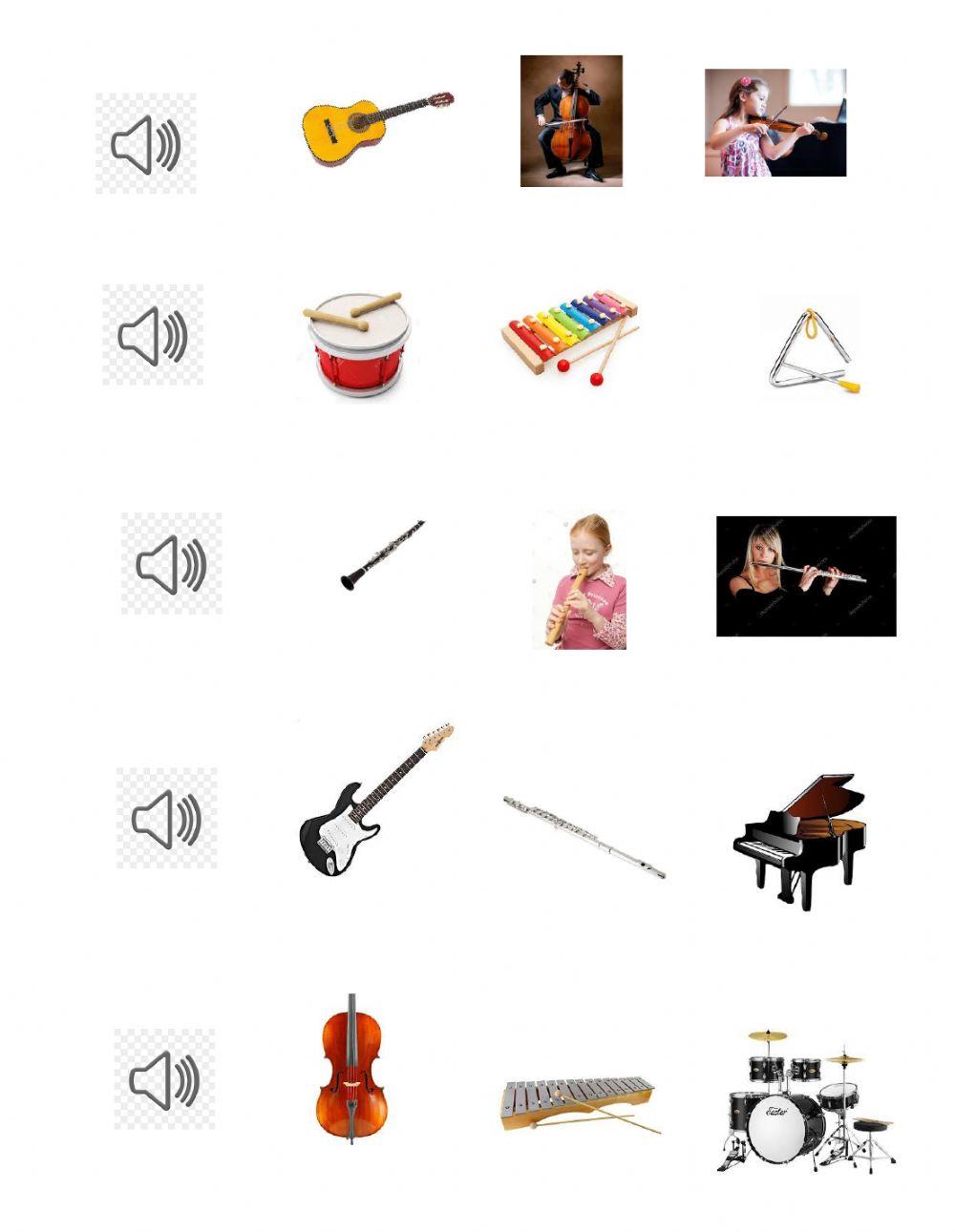 Instruments online pdf worksheet | Live Worksheets