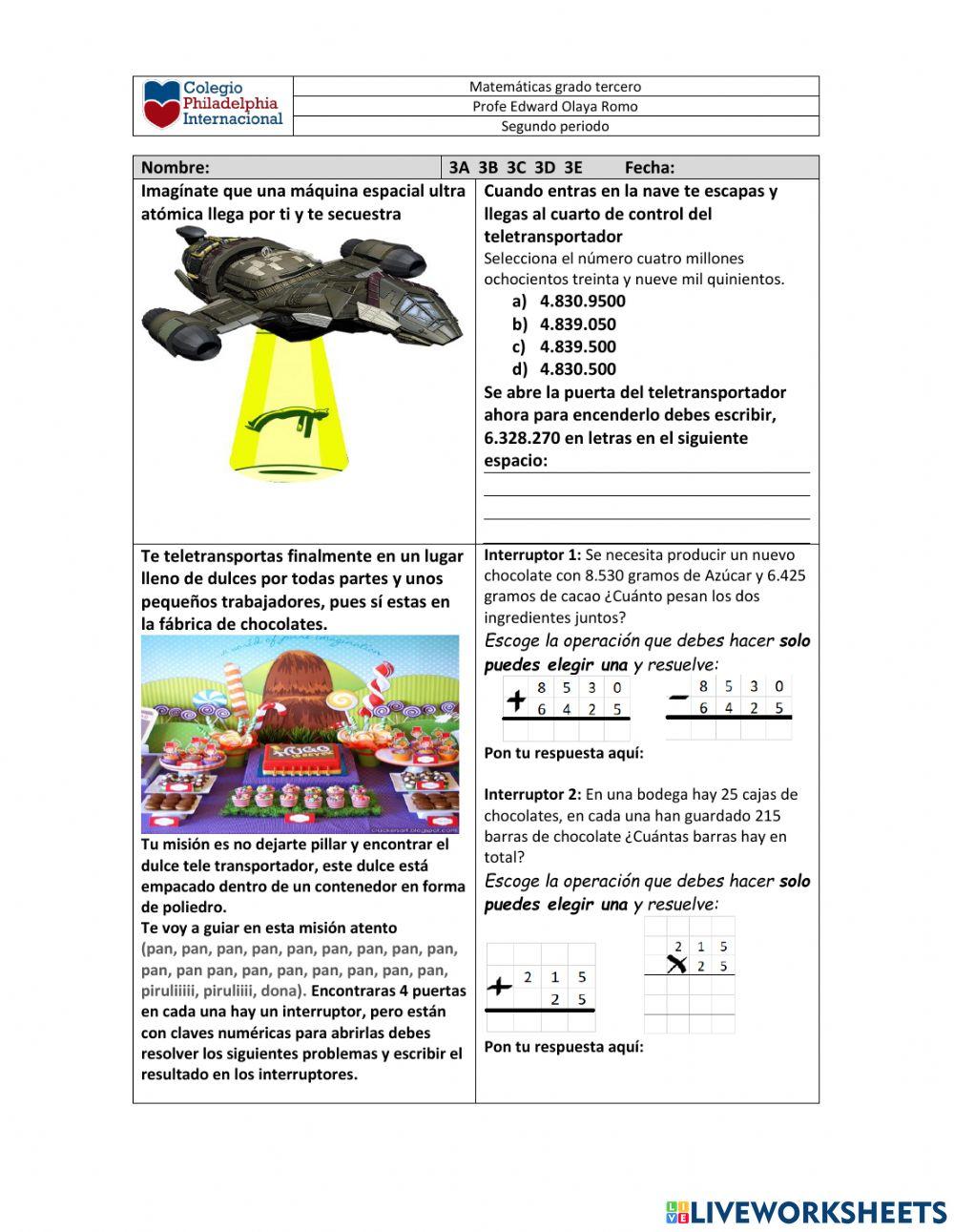 Taller conceptos vistos en grado tercero