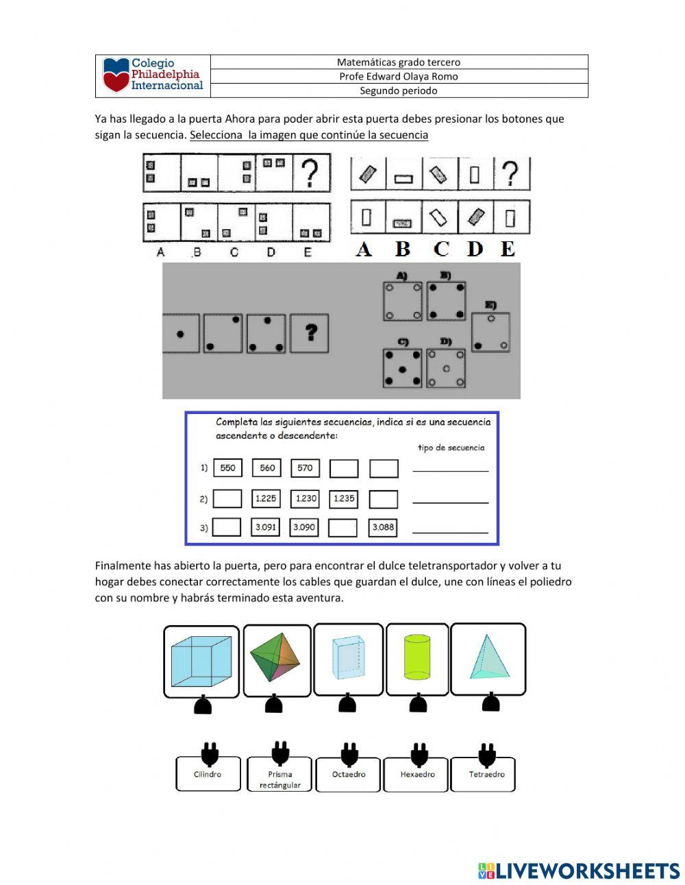 Taller conceptos vistos en grado tercero