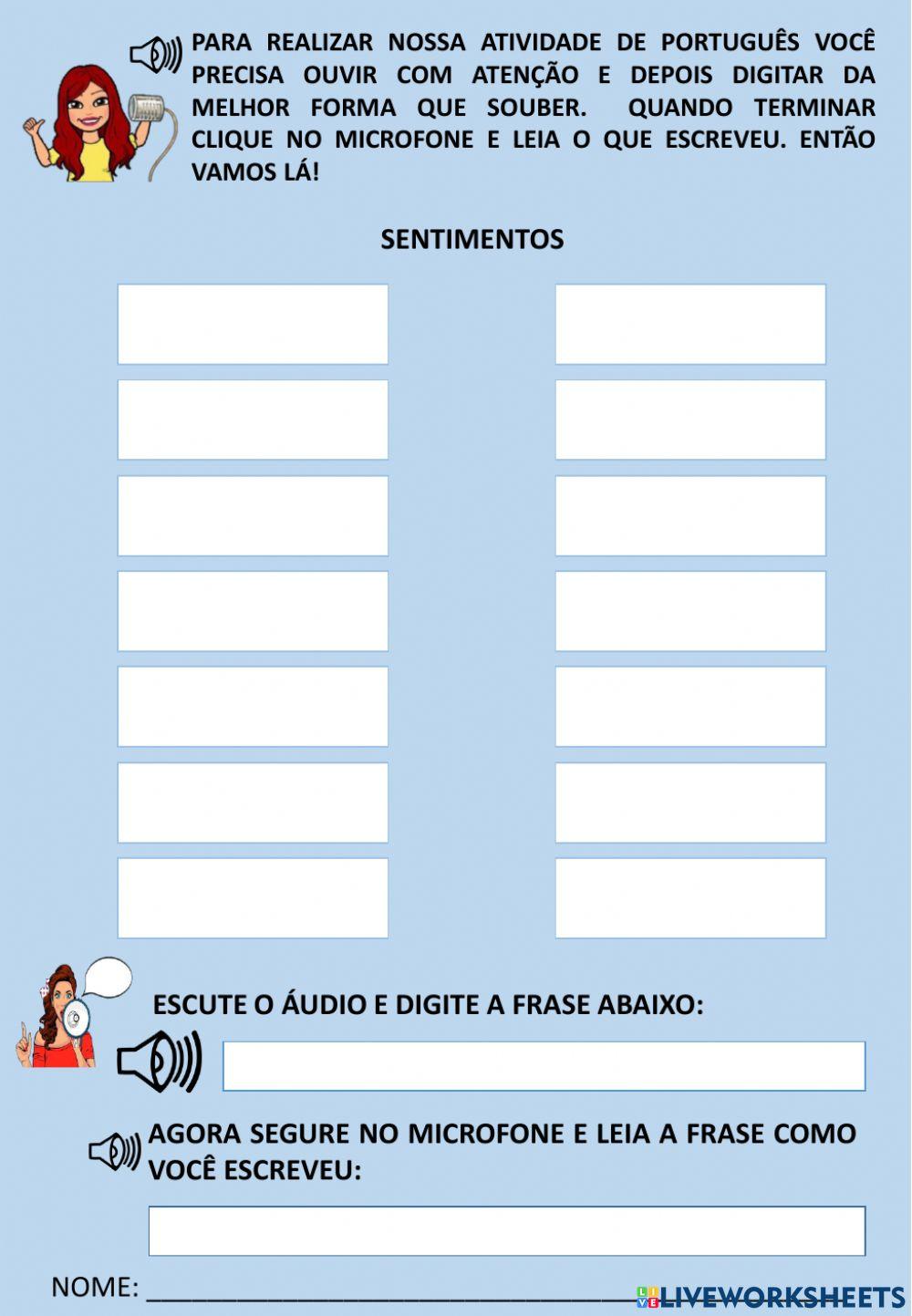 Avaliação diagnóstica de leitura e escrita