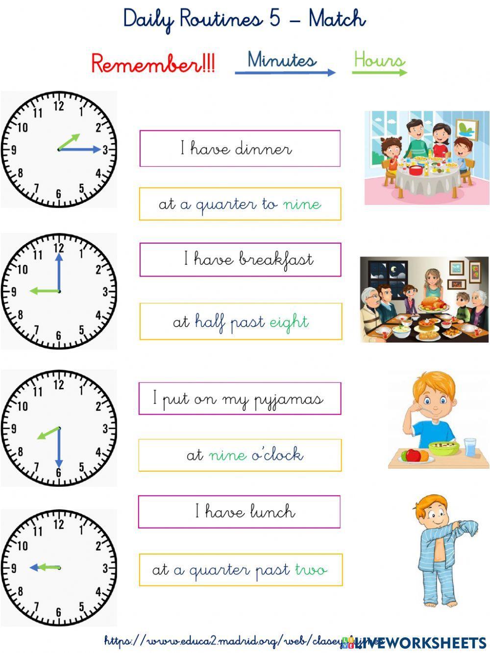Daily routines 5 - Match