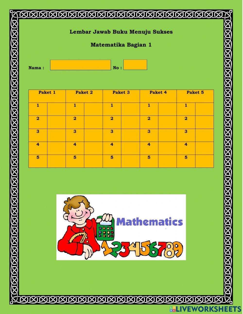 LK Matematika 1 Menuju Sukses
