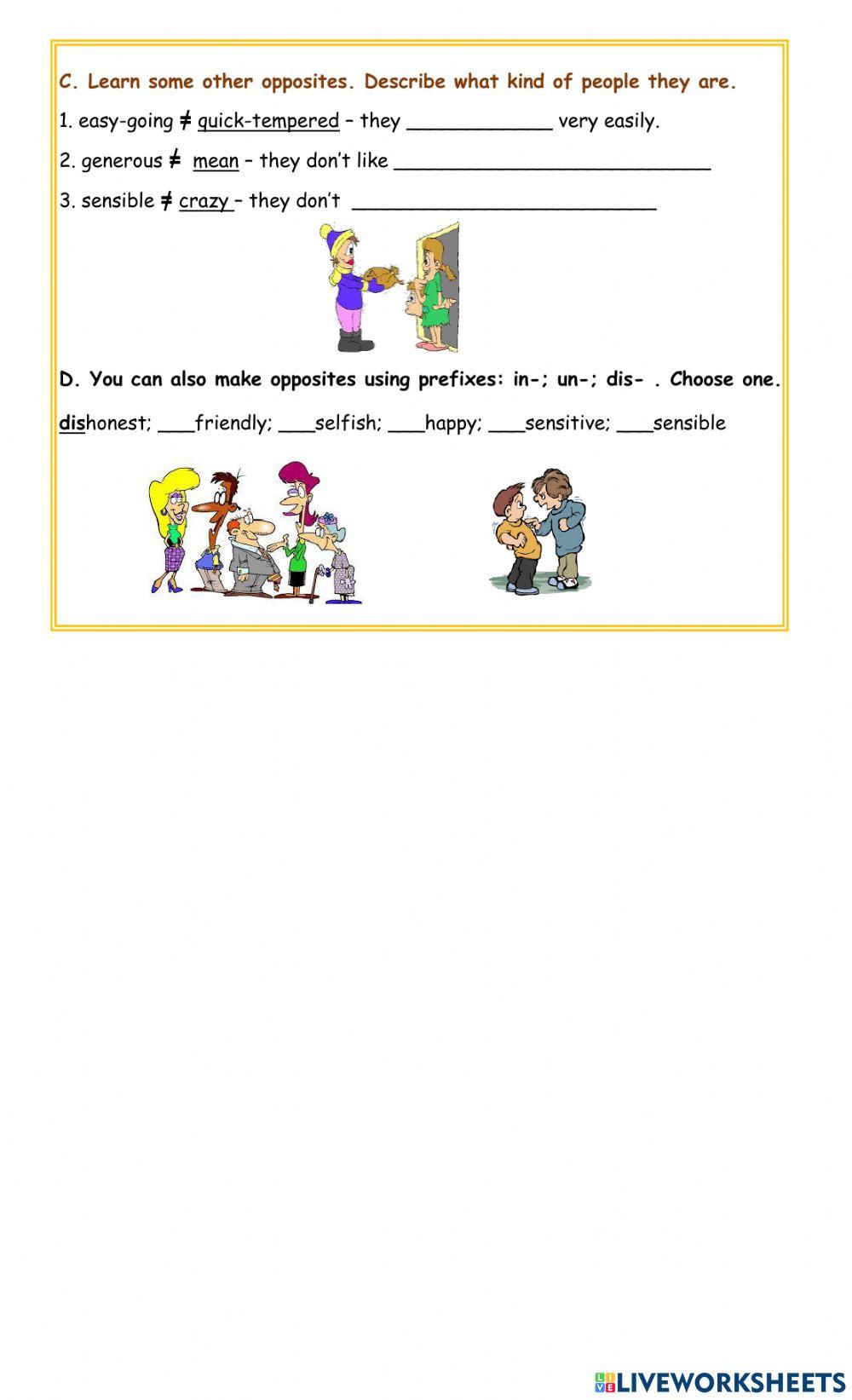 Ju3A UNIT 1 CHARACTER ADJECTIVES