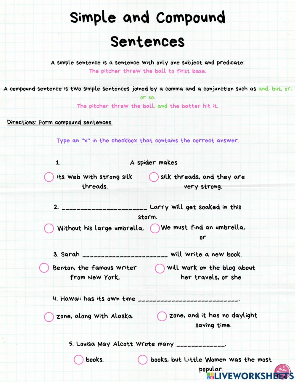 Simple and Compound Sentences