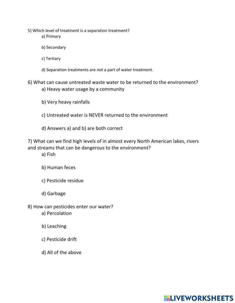 Environmental Impacts of Pure Substances and Mixtures