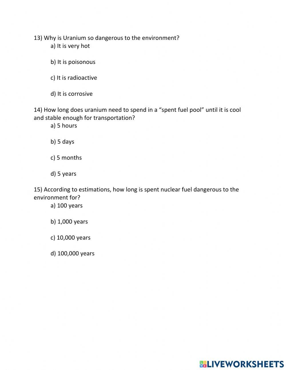 Environmental Impacts of Pure Substances and Mixtures