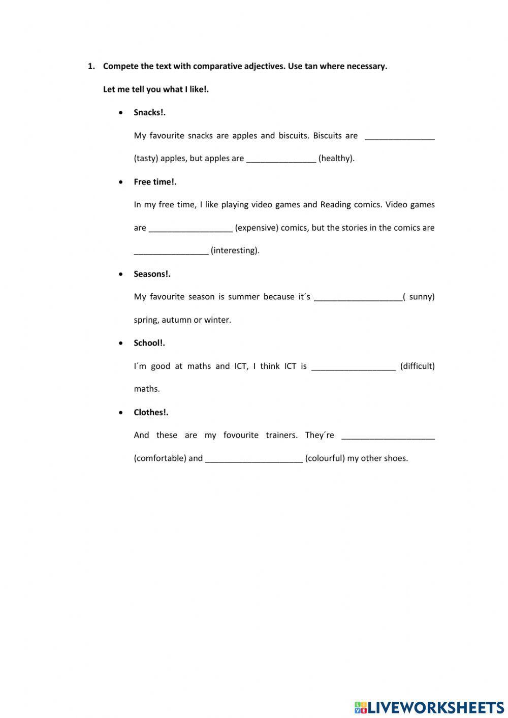 Comparative adjectives