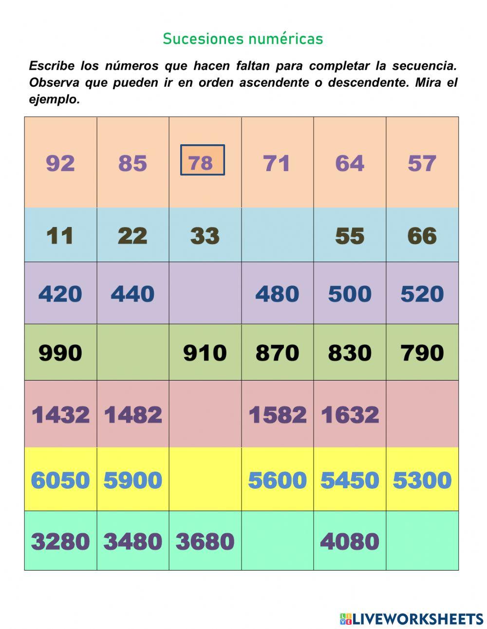 Secuencias Numéricas