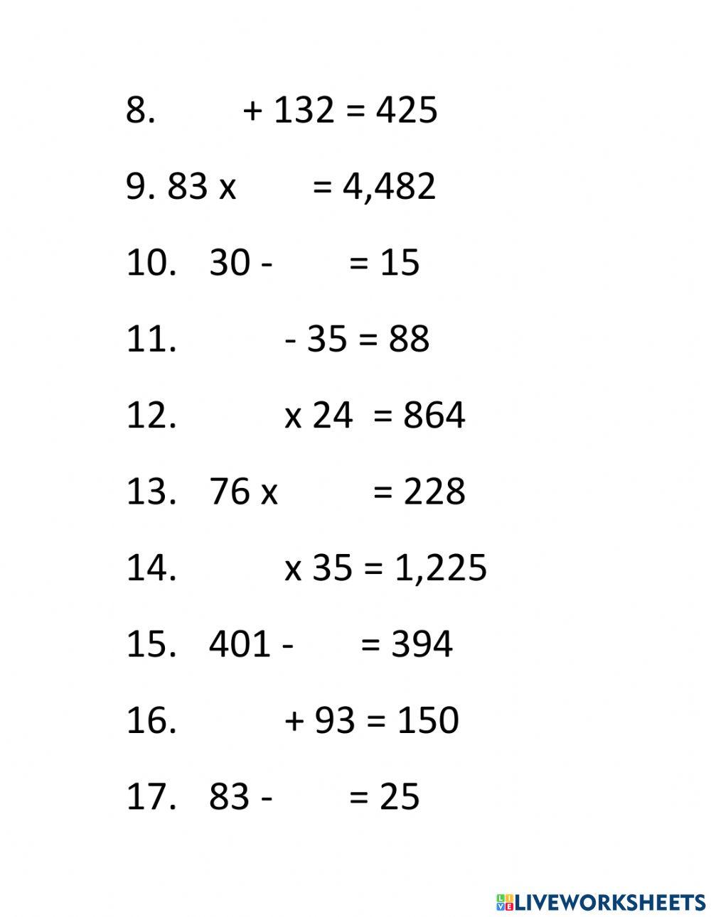 Finding Missing Numbers 2