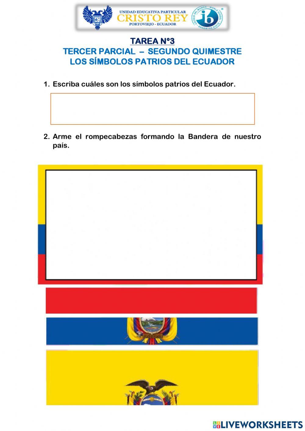 Los símbolos patrios del Ecuador