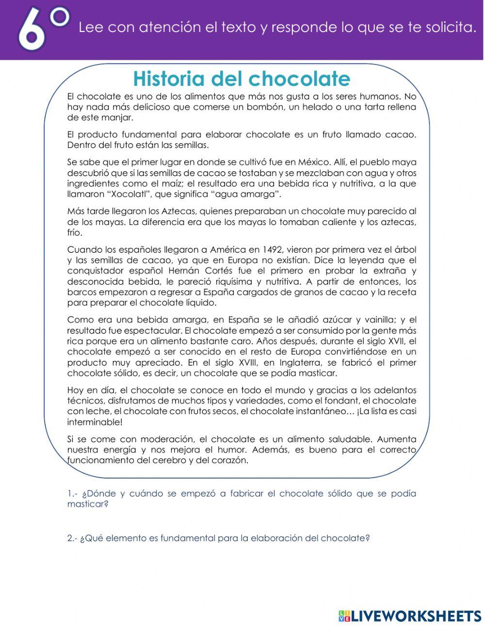 Comprensión lectora 6°