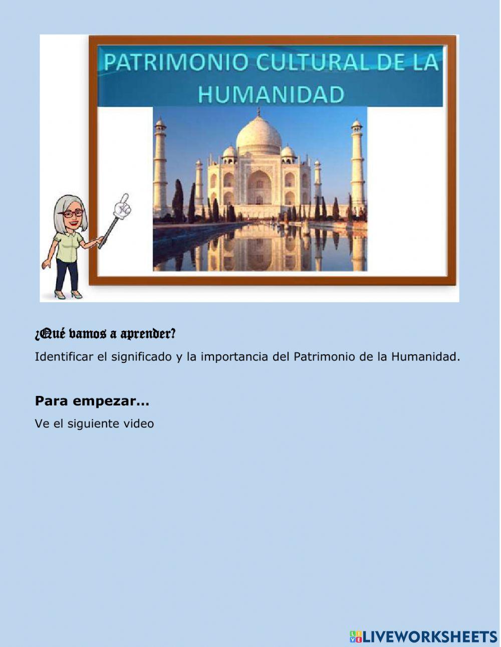 Patrimonio cultural de la humanidad