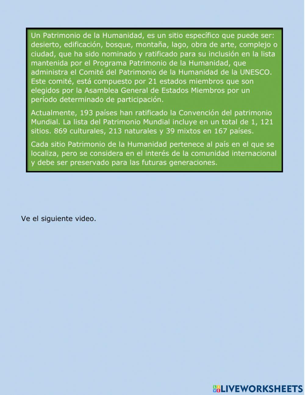 Patrimonio cultural de la humanidad