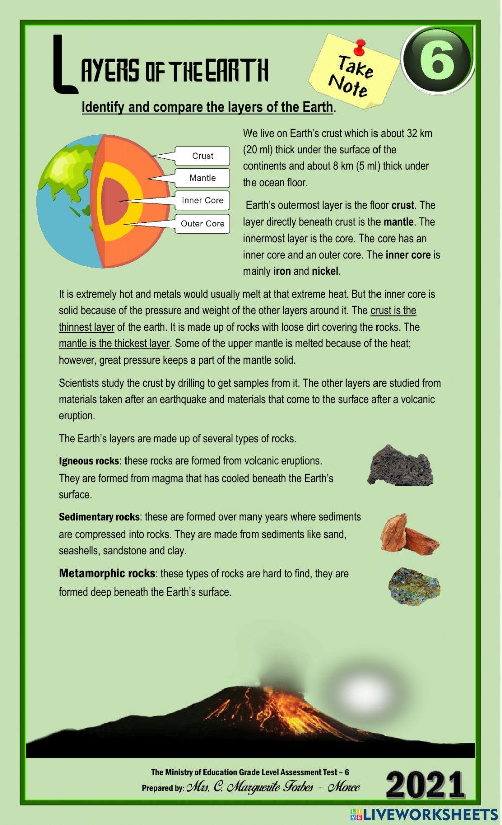 The Layers of the Earth - NOTES