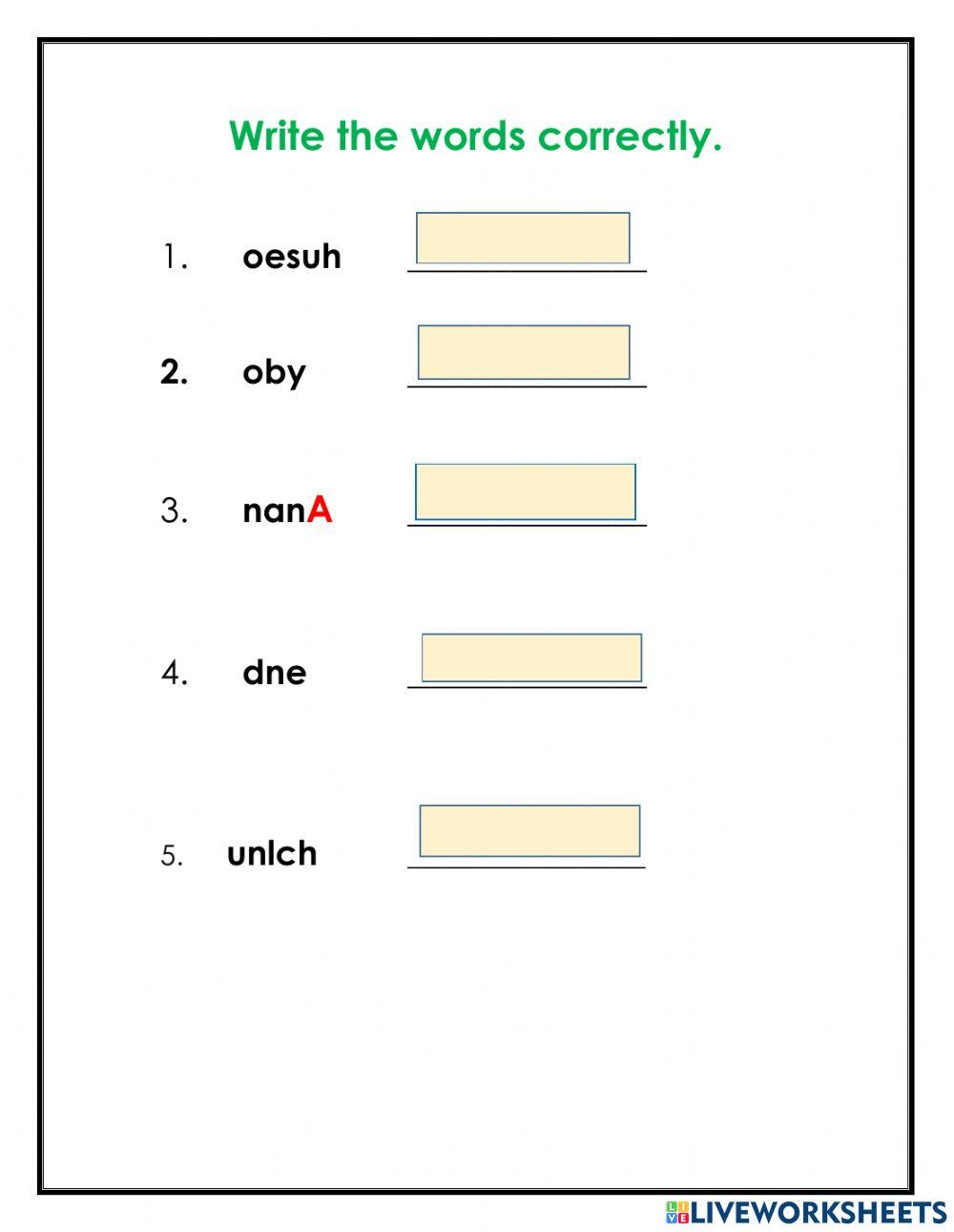 Spelling Words list 18